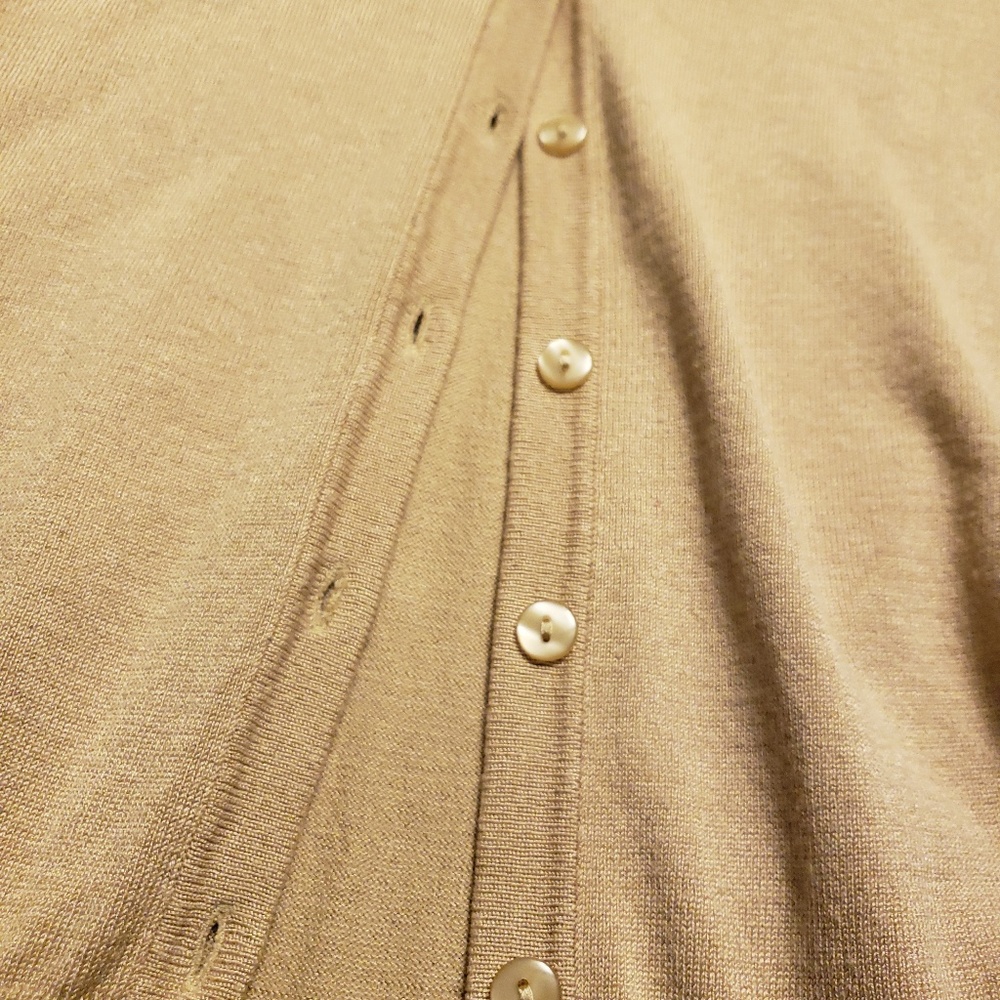 Rue 21 sexy librarian, short sleeve tan cardigan